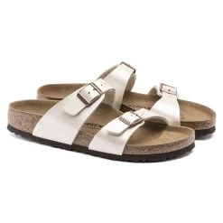 Birkenstock Women's Sydney Birko Flor - Graceful Pearl White (Narrow Width) -Birkenstock 1016171 pair 28260.1679505230