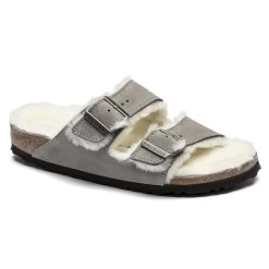 Birkenstock Arizona Shearling - Stone Coin (Regular Width)