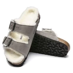 Birkenstock Arizona Shearling - Stone Coin (Regular Width) -Birkenstock 1017403 sole 75558.1648230749