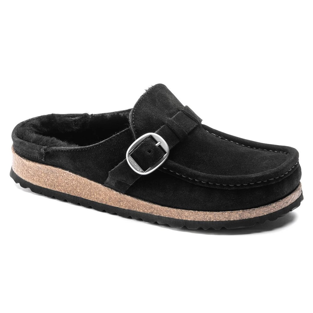 Birkenstock Women's Buckley Shearling Suede Leather - Black (Narrow Width) 1 Birkenstock Women's Buckley Shearling Suede Leather - Black (Narrow Width)