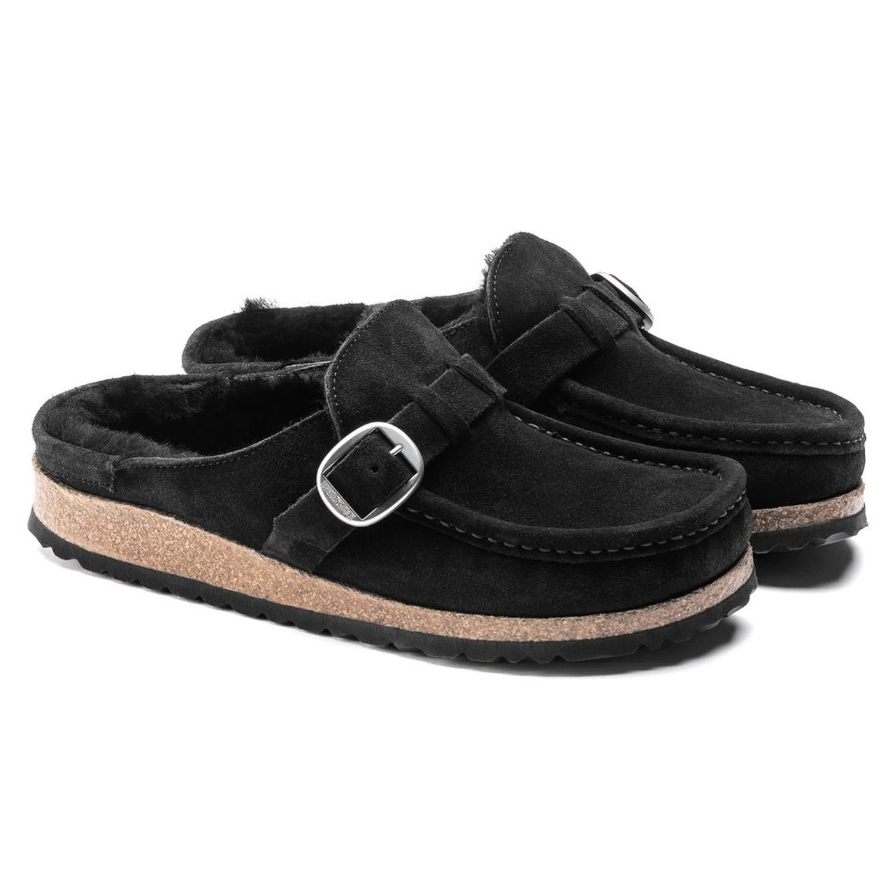 Birkenstock Women's Buckley Shearling Suede Leather - Black (Narrow Width) 3 Birkenstock Women's Buckley Shearling Suede Leather - Black (Narrow Width) - Image 3