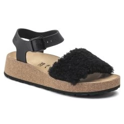 Birkenstock Papillio Women's Glenda - Teddy Black (Narrow Width)