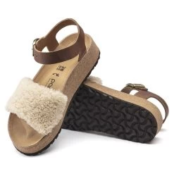 Birkenstock Women's Papillio Glenda - Teddy Eggshell (Narrow Width) -Birkenstock 1020217 sole 77889.1636042061