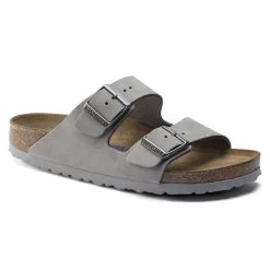 Birkenstock Arizona Soft Footbed Nubuck Leather - Dove Gray (Narrow Width)