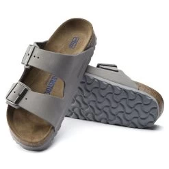 Birkenstock Arizona Soft Footbed Nubuck Leather - Dove Gray (Narrow Width) -Birkenstock 1020973 sole 56173.1636057357