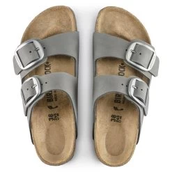 Birkenstock Women's Arizona Big Buckle Nubuck Leather - Dove Gray (Narrow Width) -Birkenstock 1022154 top 99782.1697477064