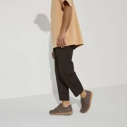 Birkenstock Women's Honnef Light Suede Leather - Gray Taupe (Narrow Width) -Birkenstock 1022363 f look m 74134.1673555096