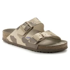 Birkenstock Women's Arizona Soft Footbed Birko-Flor - Desert Soil Gray/Taupe (Narrow Width)