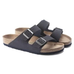 Birkenstock Men's Arizona Vegan Microfiber - Desert Dust Indigo Blue (Regular Width) -Birkenstock 1023116 pair 42361.1673544053