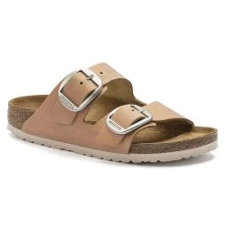 Birkenstock Women's Arizona Big Buckle Nubuck Leather - Washed Metallic Copper (Narrow Width)