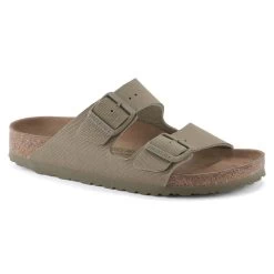 Birkenstock Men's Arizona Vegan Textile - Faded Khaki (Regular Width)