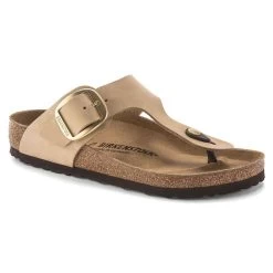 Birkenstock Women's Gizeh Big Buckle Nubuck Leather - Sandcastle(Regular Width)