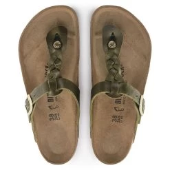 Birkenstock Women's Gizeh Braided Oiled Leather - Olive Green (Regular Width) -Birkenstock 1023969 top 29149.1683321450