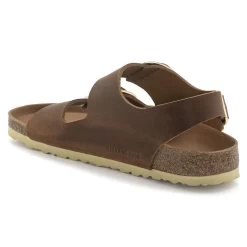 Birkenstock Women's Milano Big Buckle Oiled Leather - Cognac (Narrow Width) -Birkenstock 1023972 Back 00447.1708721176