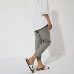 Birkenstock Women's Madrid Vegan Big Buckle Textile - Eggshell (Narrow Width) -Birkenstock 1023982 f look f 75737.1683310027