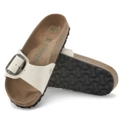 Birkenstock Women's Madrid Vegan Big Buckle Textile - Eggshell (Narrow Width) -Birkenstock 1023982 sole 51447.1683310000