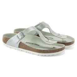 Birkenstock Women's Gizeh Vegan Microfiber - Iridescent Matcha -Birkenstock 1023996 pair 85228.1697481908