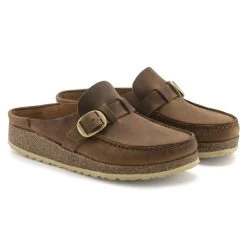 Birkenstock Women's Buckley Oiled Leather - Cognac (Narrow Width) -Birkenstock 1024017 pair 46617.1676048388