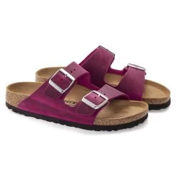Birkenstock Women's Arizona Oiled Leather - Festival Fuchsia (Regular Width) -Birkenstock 1024047 pair 06331.1676387071