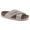 Birkenstock Women's Lugano Soft Footbed Suede Leather - Antique White (Narrow Width)