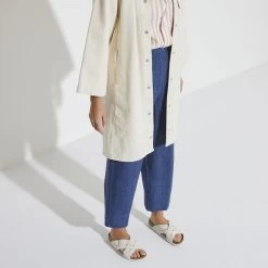 Birkenstock Women's Lugano Soft Footbed Suede Leather - Antique White (Narrow Width) -Birkenstock 1024534 f look f 09314.1676472114