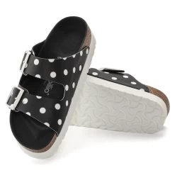 Birkenstock Papillio Women's Arizona Platform Vegan Birko-Flor - Black White Dots (Narrow Width) 9 Birkenstock Papillio Women's Arizona Platform Vegan Birko-Flor - Black White Dots (Narrow Width) -Birkenstock 1024598 sole 40090.1683309139
