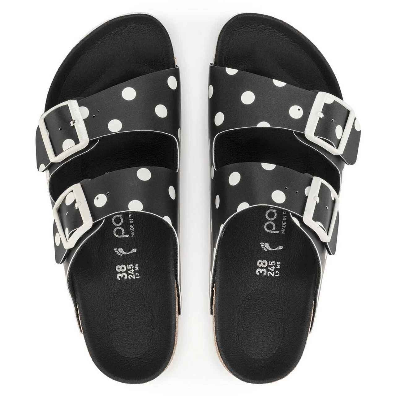 Birkenstock Papillio Women's Arizona Platform Vegan Birko-Flor - Black White Dots (Narrow Width) 5 Birkenstock Papillio Women's Arizona Platform Vegan Birko-Flor - Black White Dots (Narrow Width) - Image 5