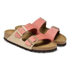 Birkenstock Women's Arizona Nubuck Leather - Mars Red / Sandcastle (Narrow Width) -Birkenstock 1025757 pair 93983.1686768656