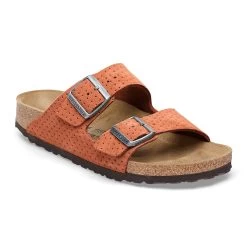 Birkenstock Arizona Suede Embossed - Dotted Burnt Orange (Narrow Width)