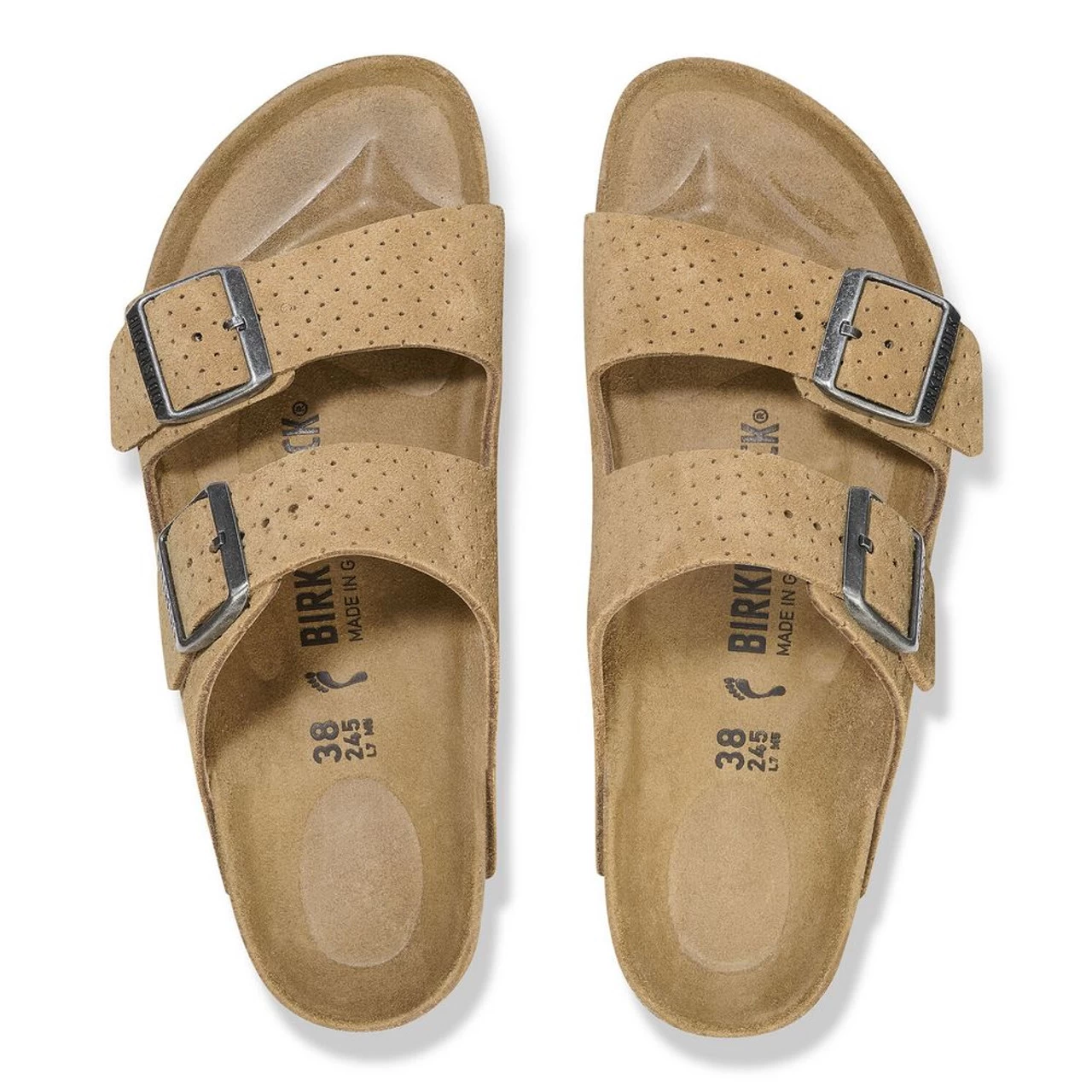 Birkenstock Arizona Suede Embossed - Dotted New Beige (Narrow Width) 5 Birkenstock Arizona Suede Embossed - Dotted New Beige (Narrow Width) - Image 5