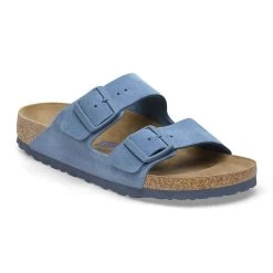 Birkenstock Arizona Soft Footbed Suede Leather - Elemental Blue (Narrow Width)