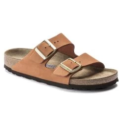 Birkenstock Arizona Soft Footbed Nubuck Leather - Pecan (Narrow Width)