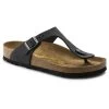 Birkenstock Women's Gizeh Oiled Leather - Black (Regular Width)