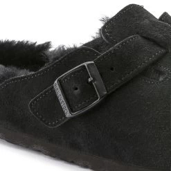 Birkenstock Boston Shearling - Black Suede (Narrow Width) -Birkenstock 259883 detail 1 90290.1583349217