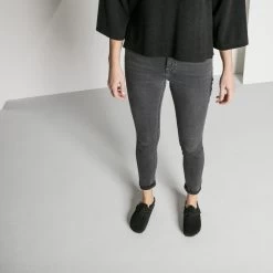 Birkenstock Boston Shearling - Black Suede (Narrow Width) -Birkenstock 259883 f look f 62602.1583349229