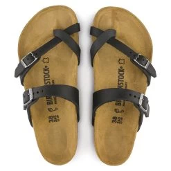Birkenstock Women's Mayari Oiled Leather - Black (Regular Width) -Birkenstock 4 77823.1558635170