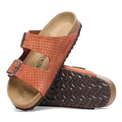 Birkenstock Arizona Suede Embossed - Dotted Burnt Orange (Narrow Width) -Birkenstock A 57981.1713298850