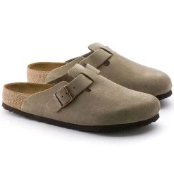 Birkenstock Boston Soft Footbed - Taupe Suede (Narrow Width) -Birkenstock Birkenstock Boston SFB Taupe Suede Pair 30224.1535038802.1280.1280 87969.1686690144