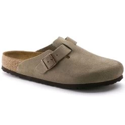 Birkenstock Boston Soft Footbed - Taupe Suede (Narrow Width)