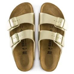Birkenstock Women's Arizona Birko-Flor - Gold (Narrow Width) -Birkenstock arizona gold 5 35143.1585844272