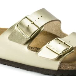 Birkenstock Women's Arizona Birko-Flor - Gold (Narrow Width) -Birkenstock arizona golf 8 79315.1585844243
