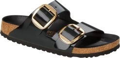 Birkenstock Women's Arizona Big Buckle -Birkenstock birkenstock womens arizona big buckle high shine black natural leather patent 1021476 80056.1645836298