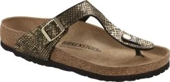 Birkenstock Women's Gizeh -Birkenstock birkenstock womens gizeh shiny python black microfiber 1018464 86935.1657894816